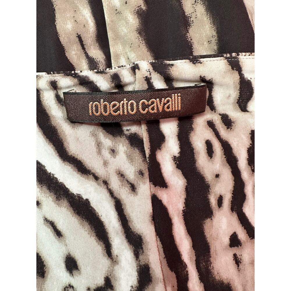 Roberto Cavalli Black and White Animal Print Long Sleeve Blouse - Picture 7 of 13